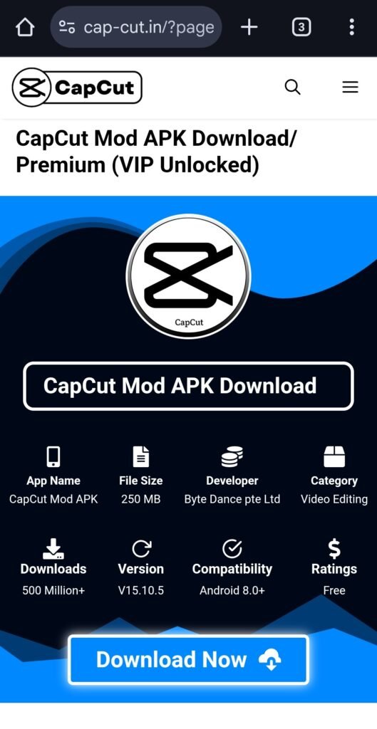 CapCut Mod APK Download Button